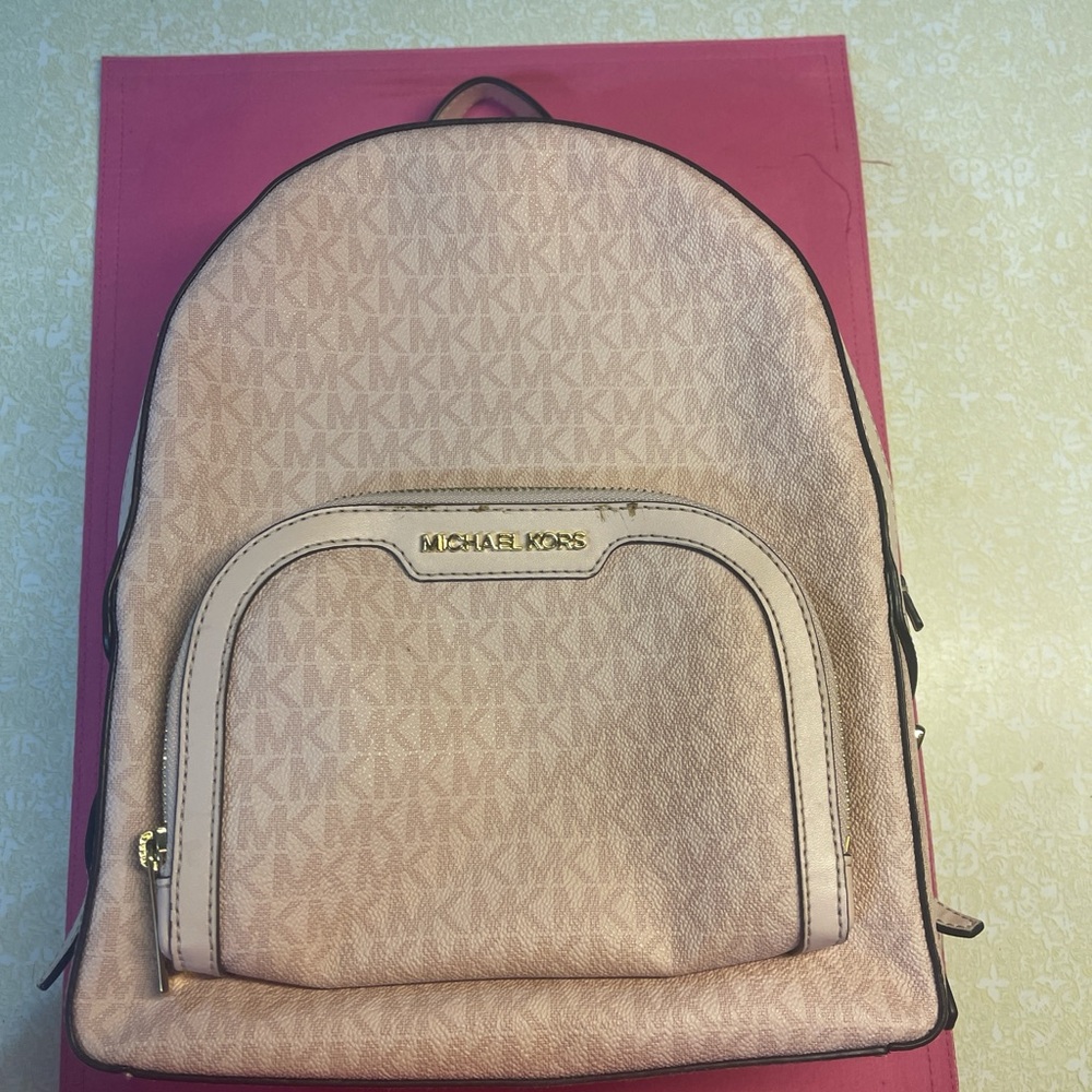 Michael Kors Beige Monogram Backpack